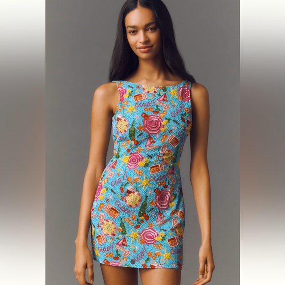 Anthropologie NWT For Love & Lemons Ciao Beaded Mini Dress size 10. - Picture 2 of 13